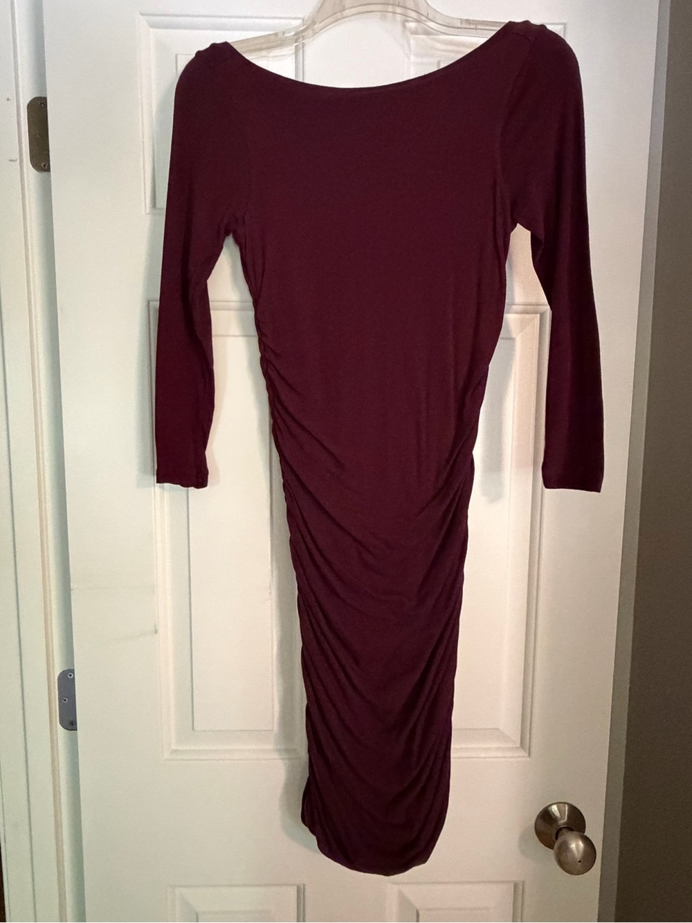 Ralph Lauren Rugby Burgundy bodycon ruched dress